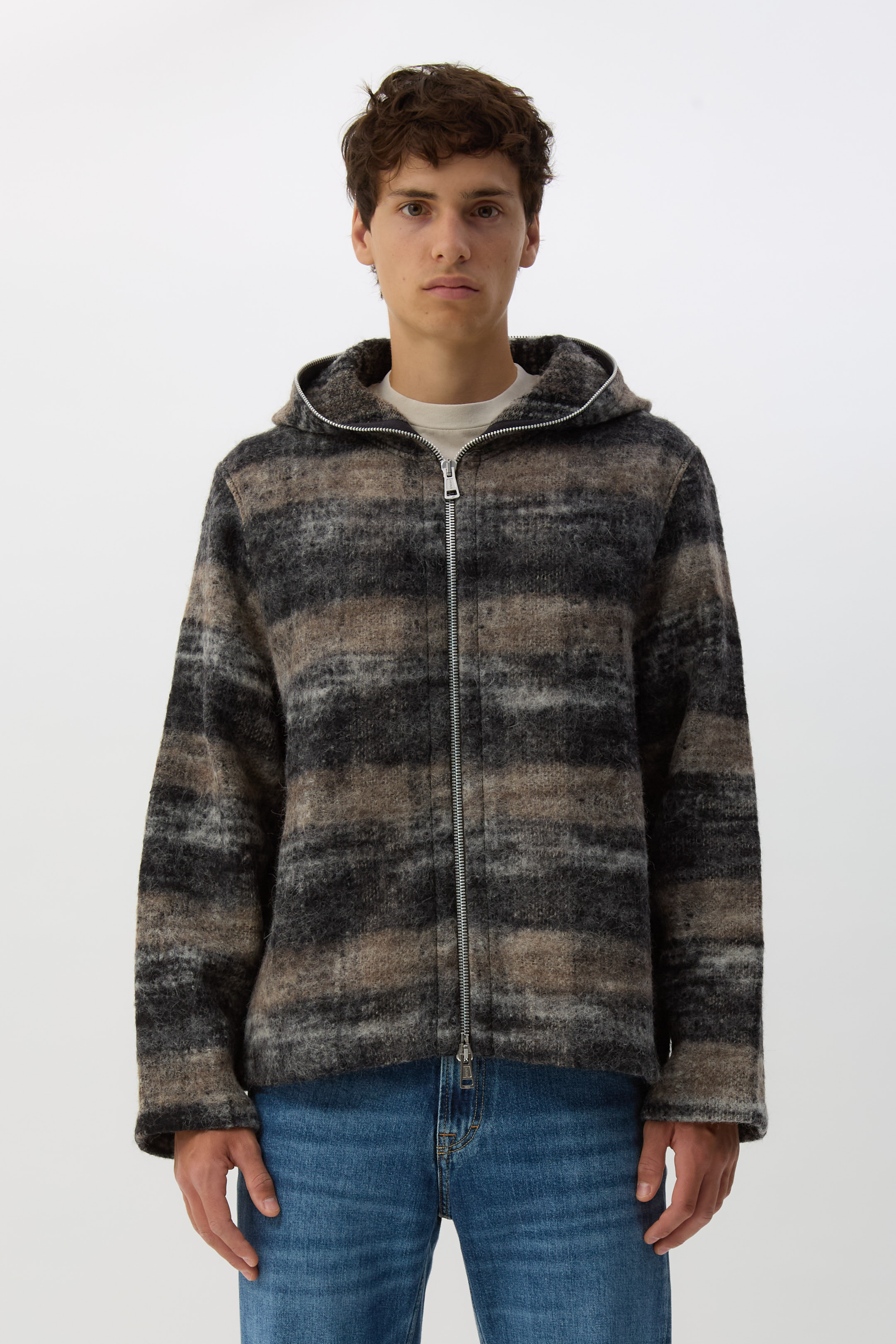 Night Woods Check Full Zip Hood