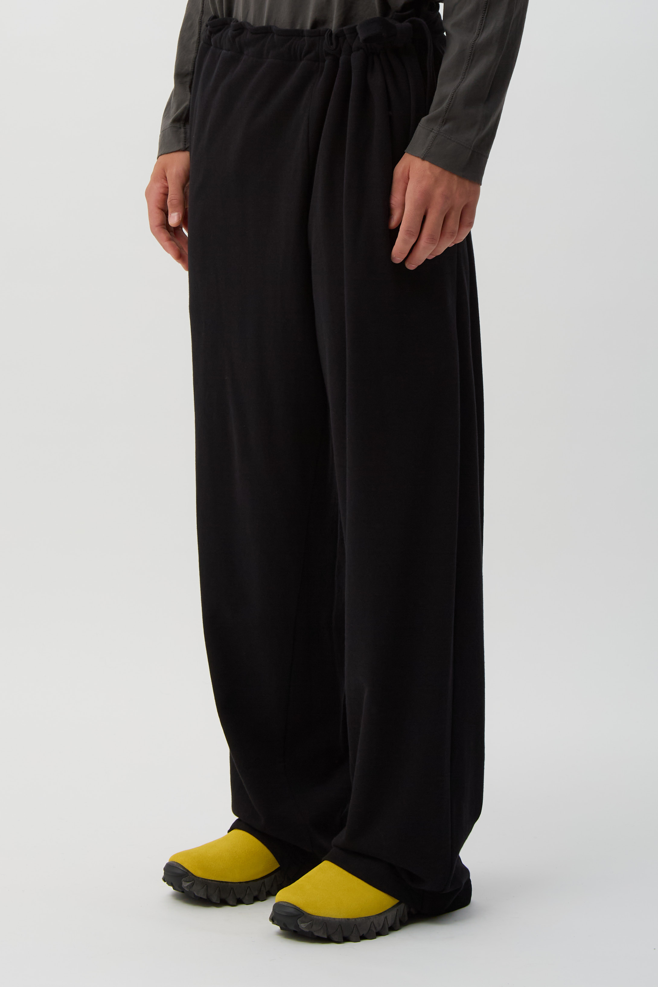 Smooth Black Oscar Wide Trousers