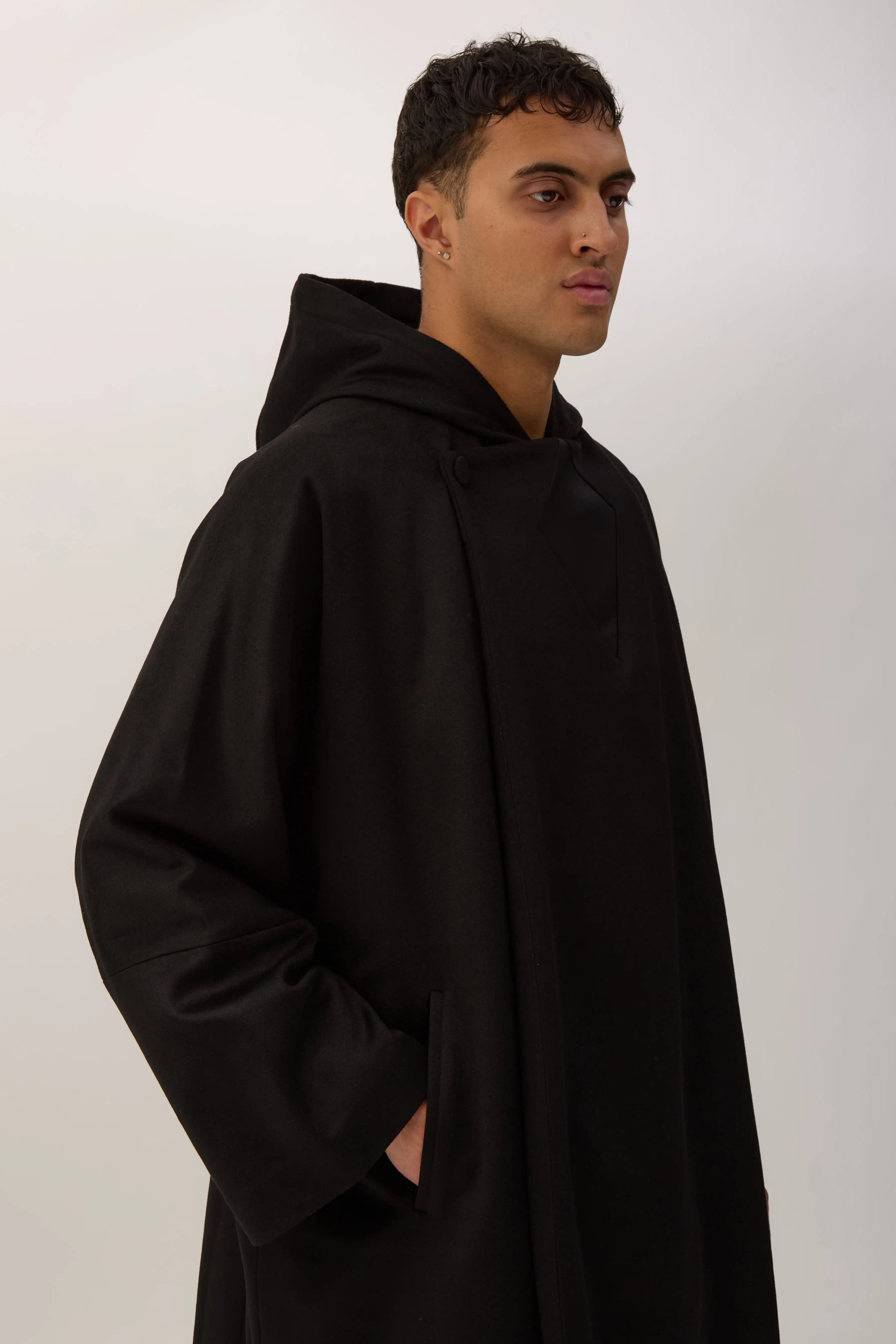 Obsidian Black Munno Hooded Coat