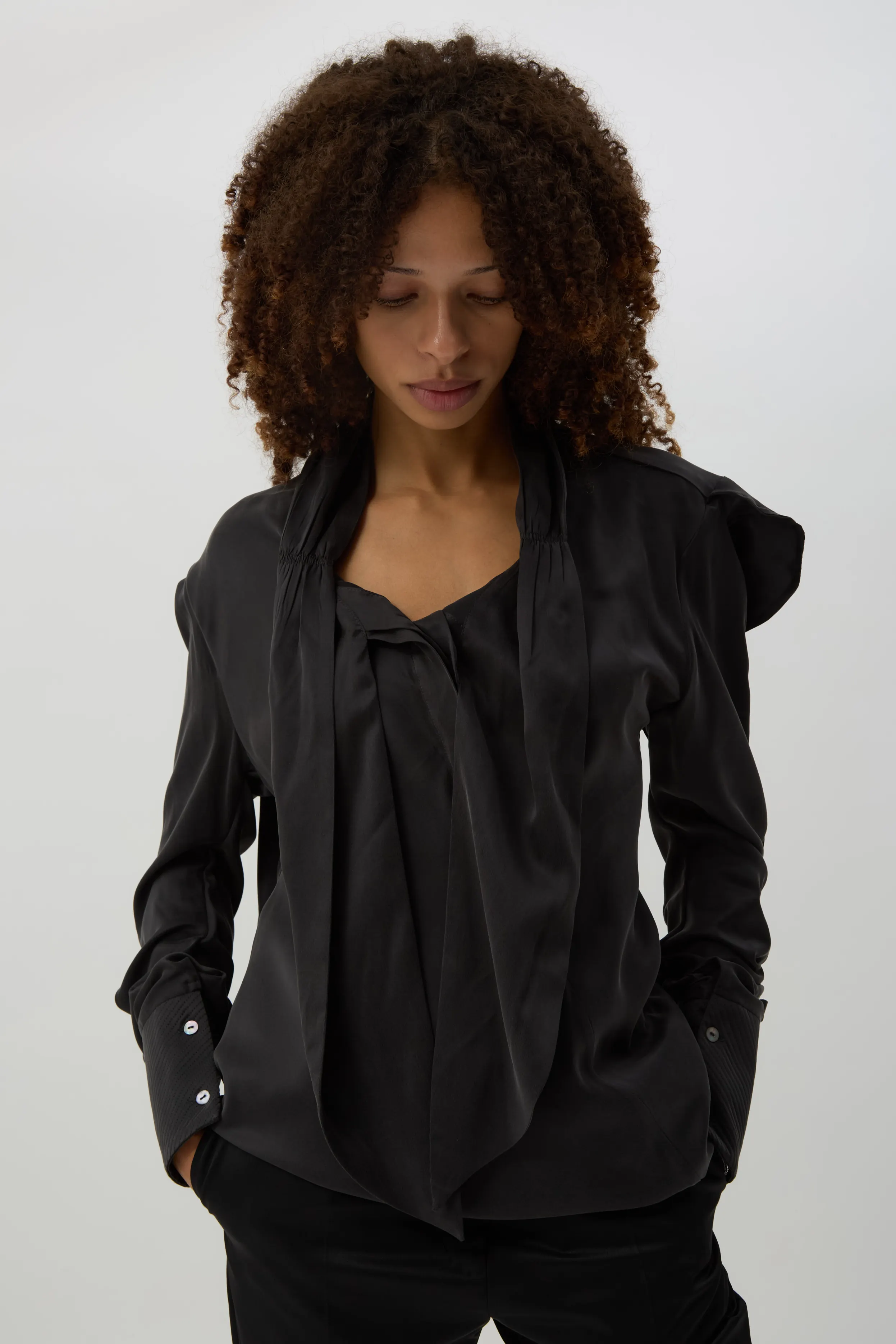 Sheen Black Evelyn Blouse
