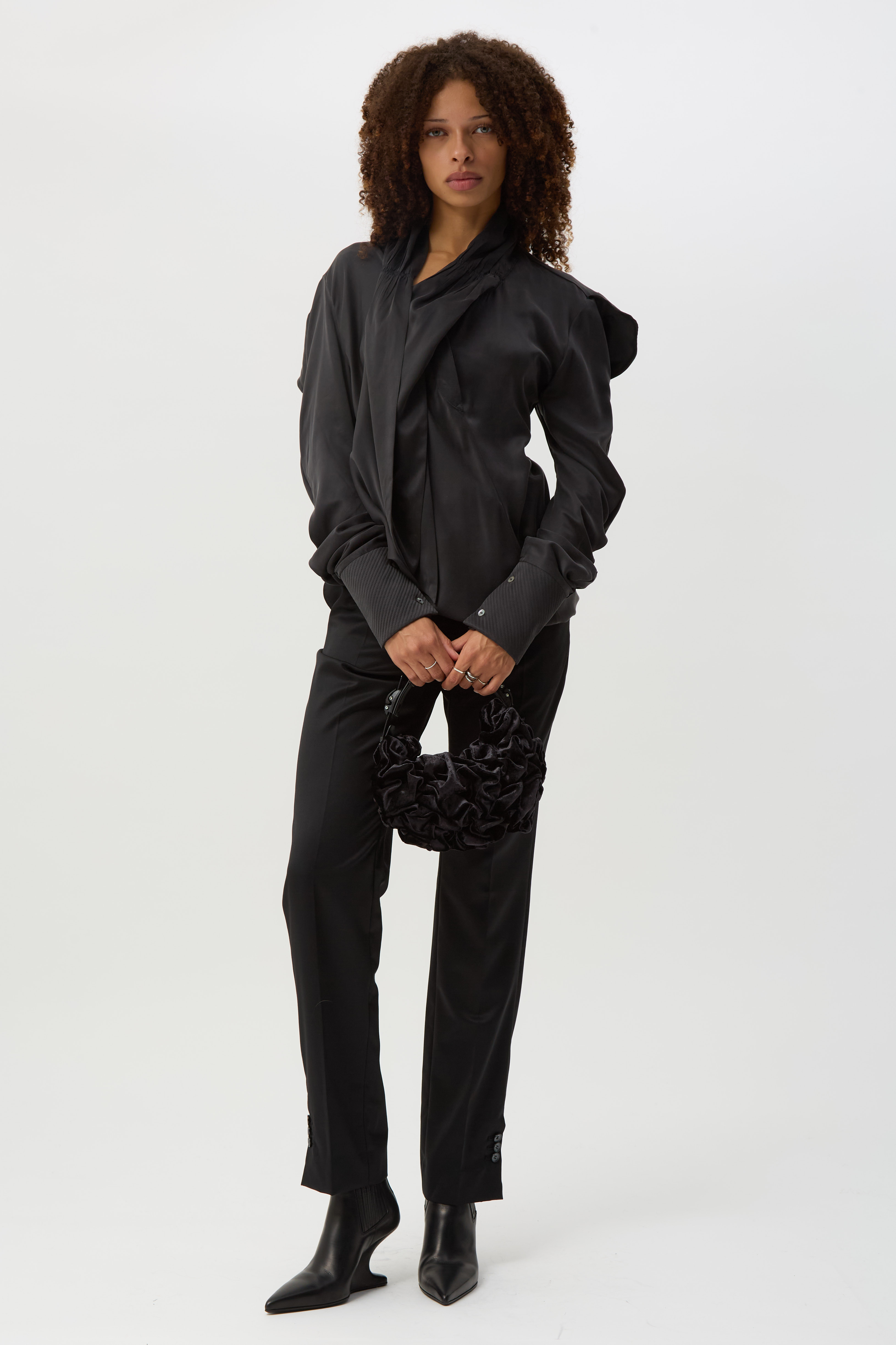 Jet Black Egret Tailored Trousers
