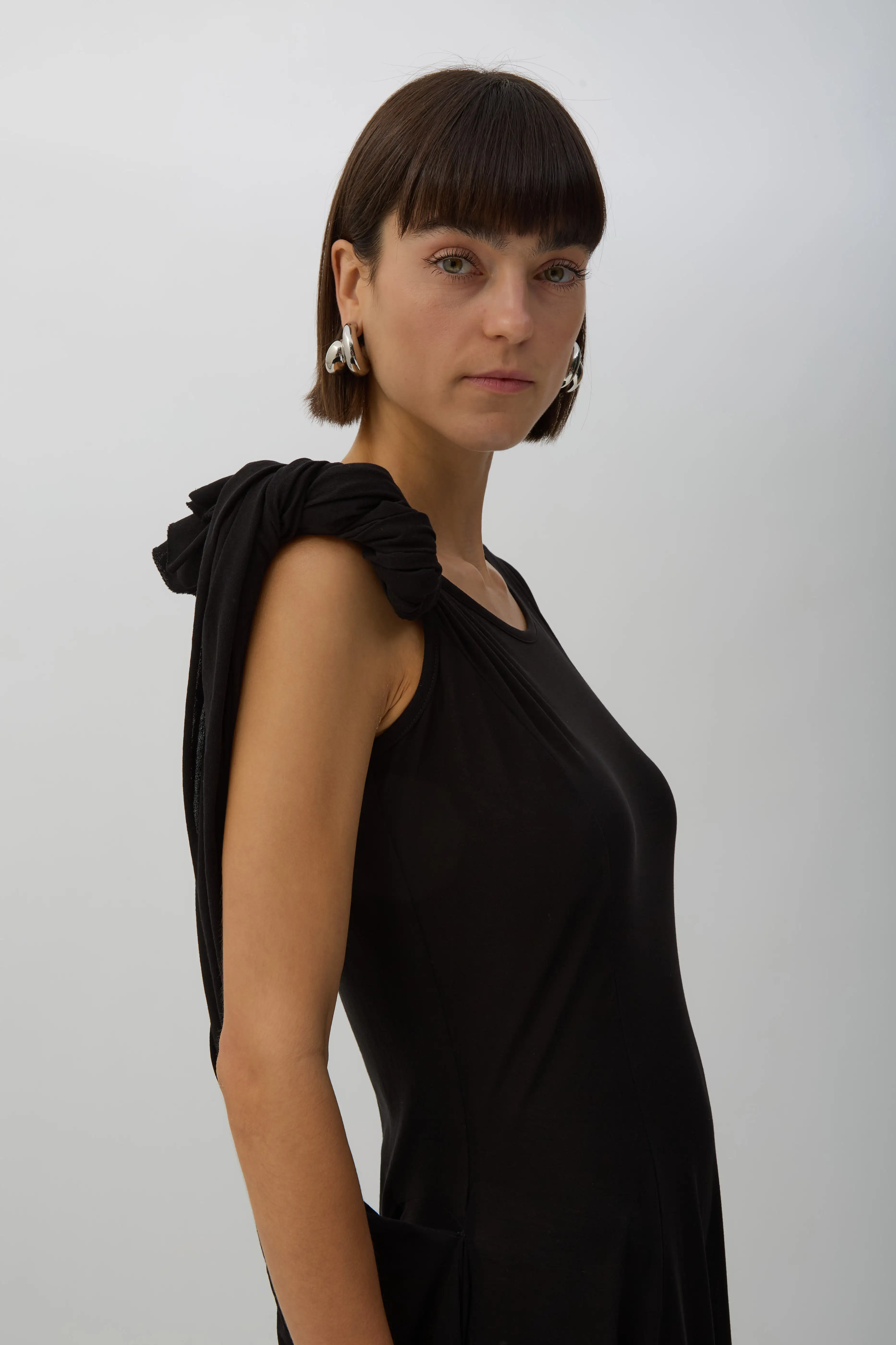 Black Draped Dress
