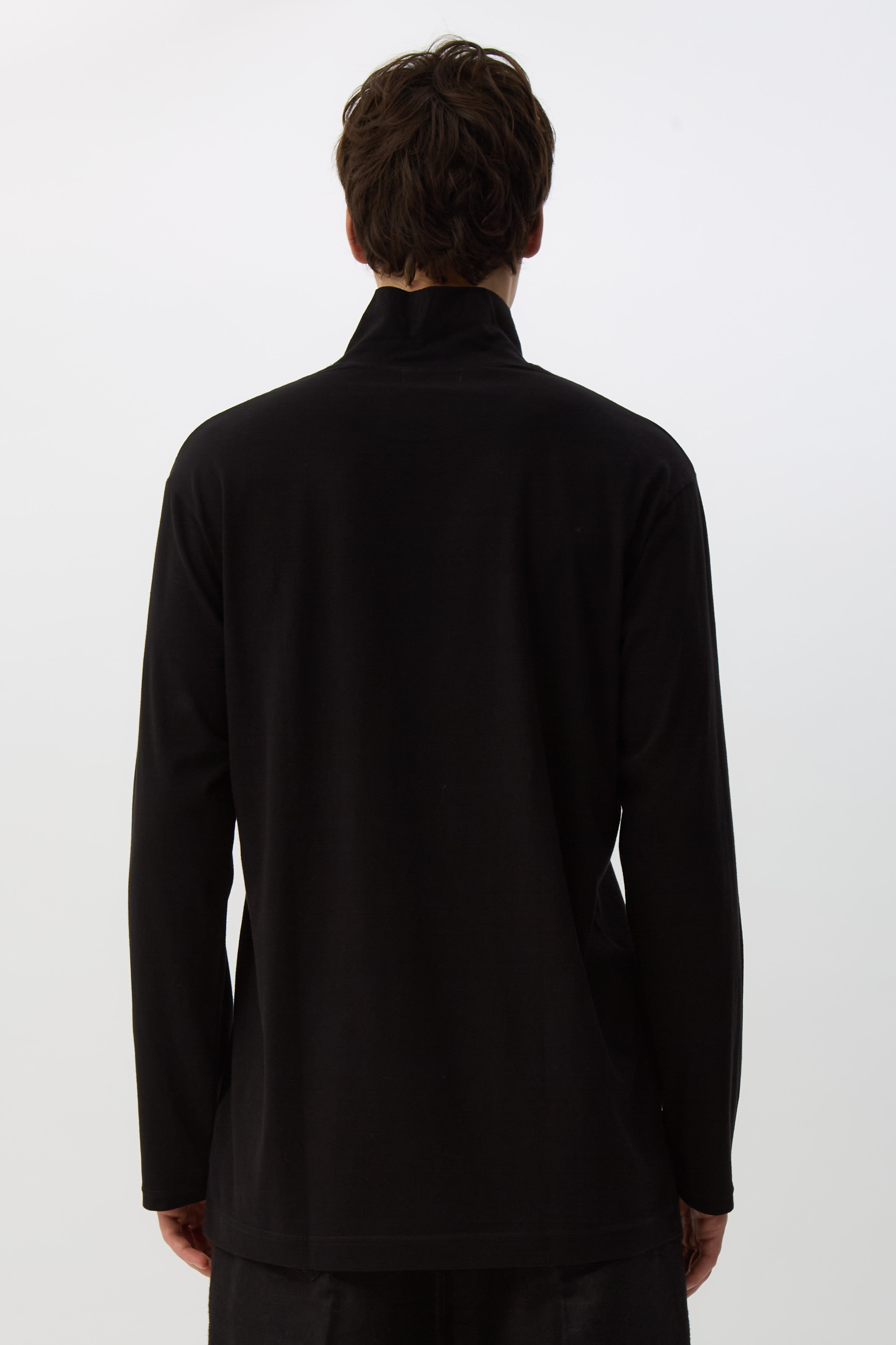 Black High Neck Long-Sleeve T