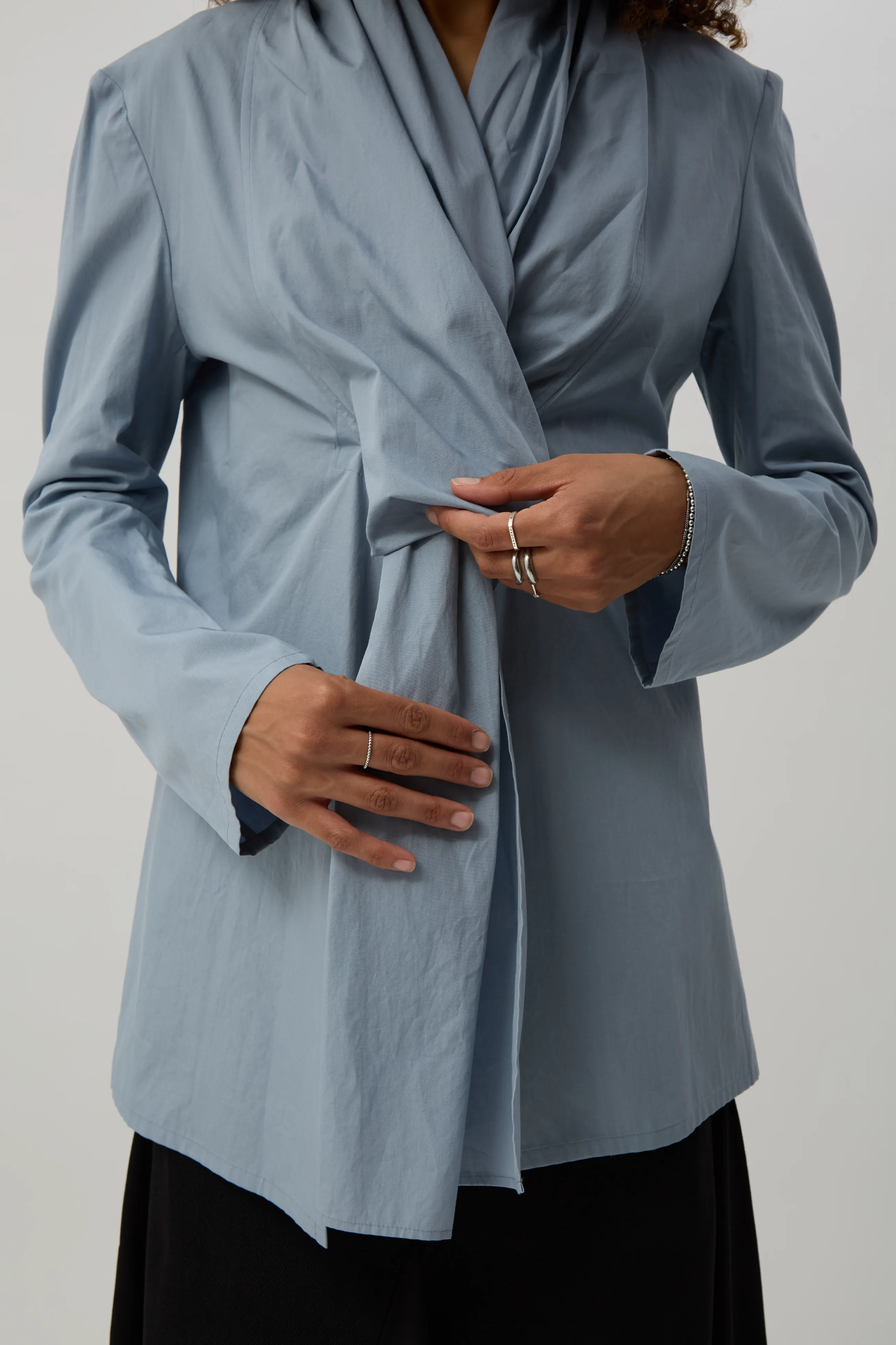 Blue Stole Detail Blouse