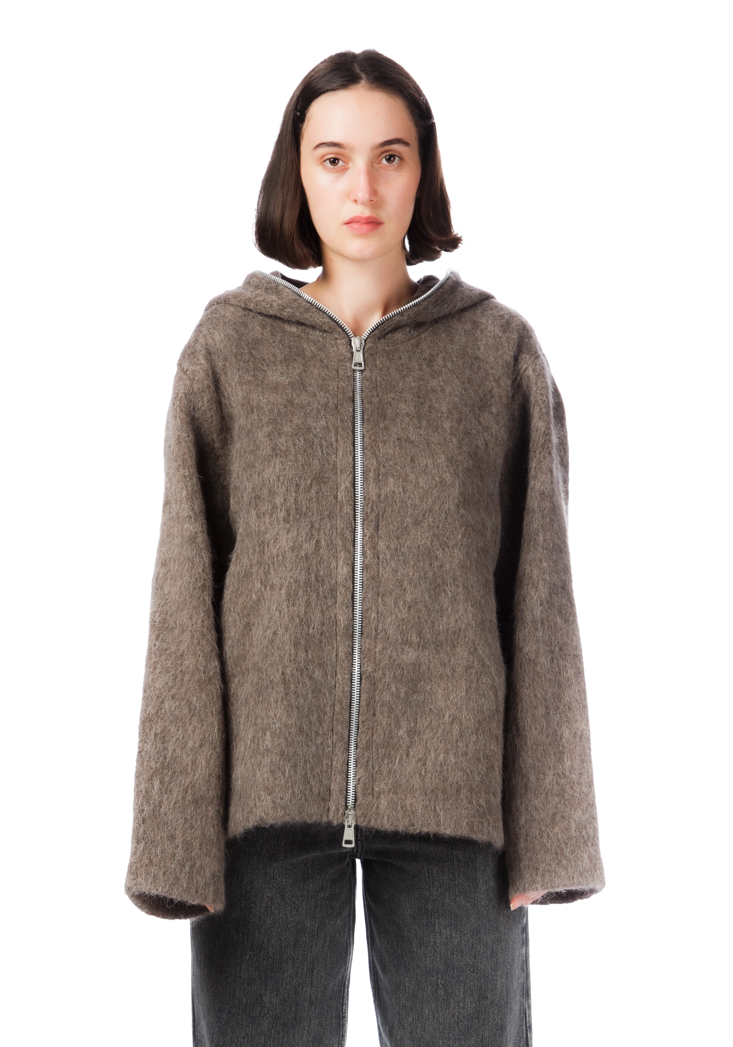 OUR LEGACY FULLZIP HOOD MOLE GREY MOHAIR 【公式通販】