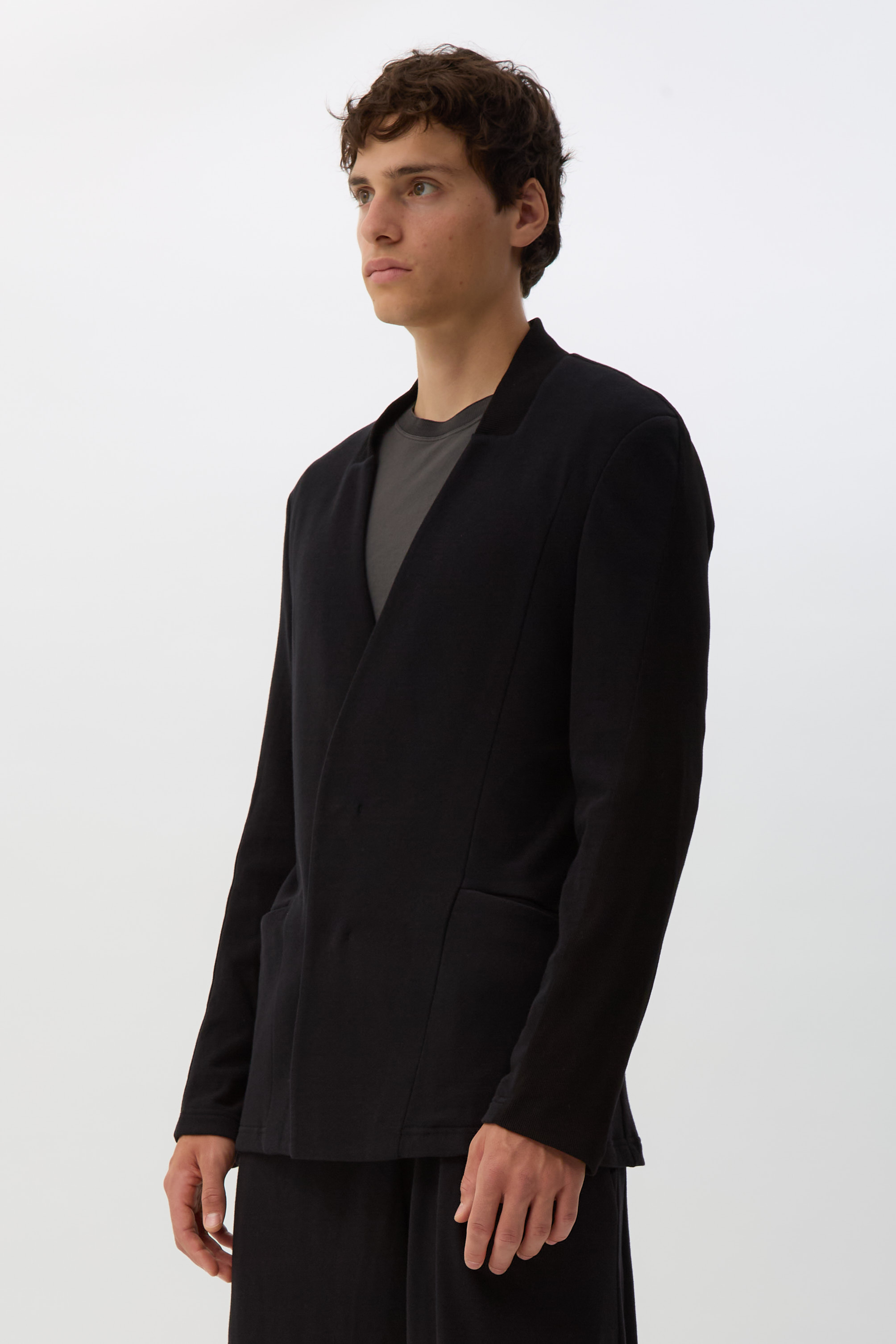 Smooth Black Koru Slim Blazer