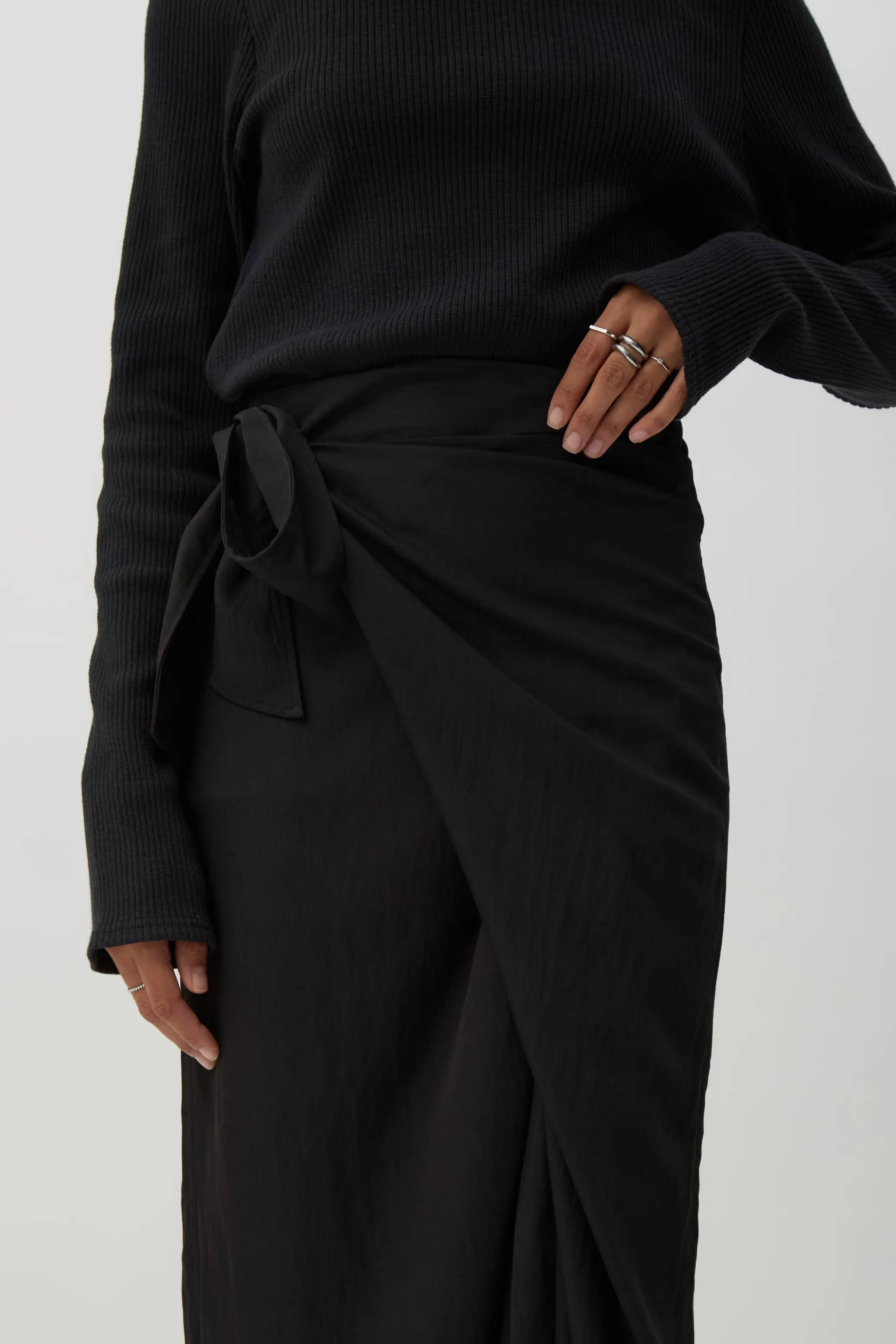 Ashen Black Twisted Dress