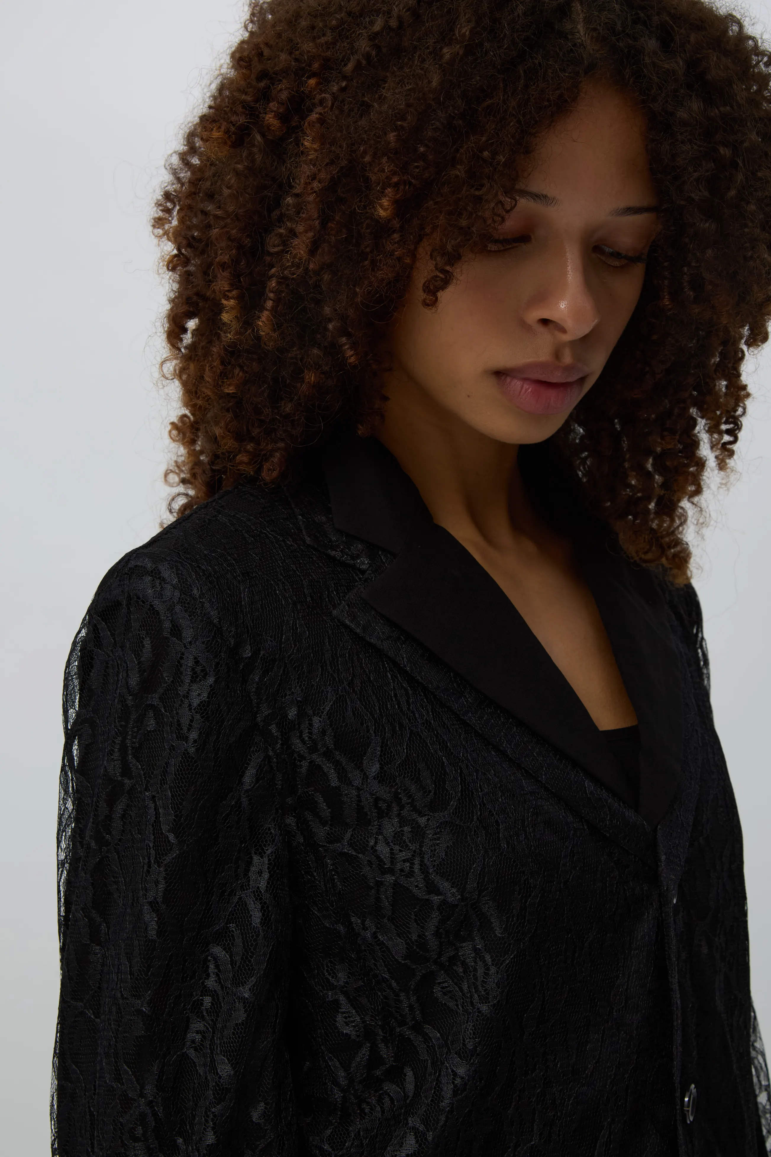 Black Layered Lace Blazer
