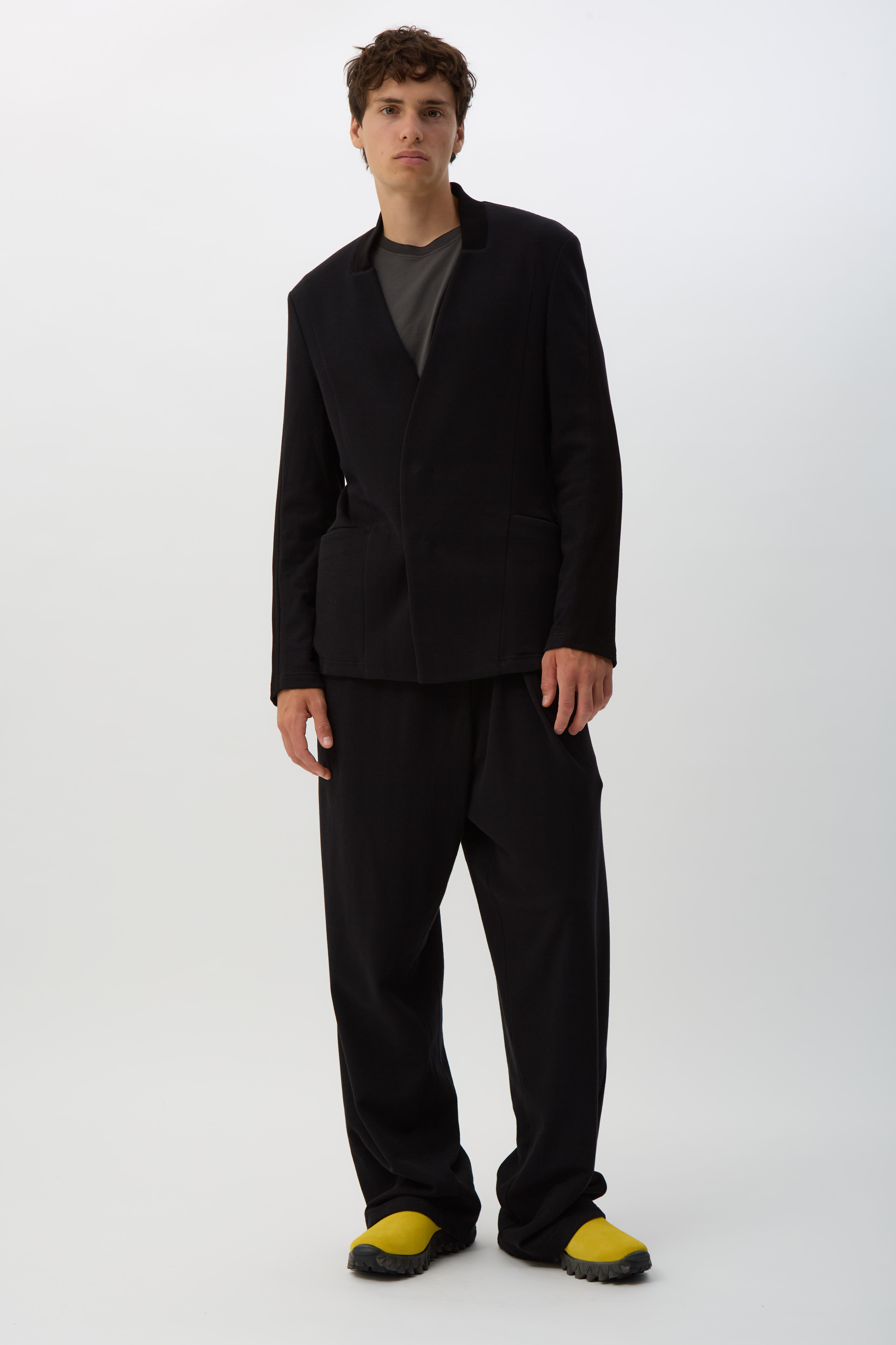 Smooth Black Oscar Wide Trousers