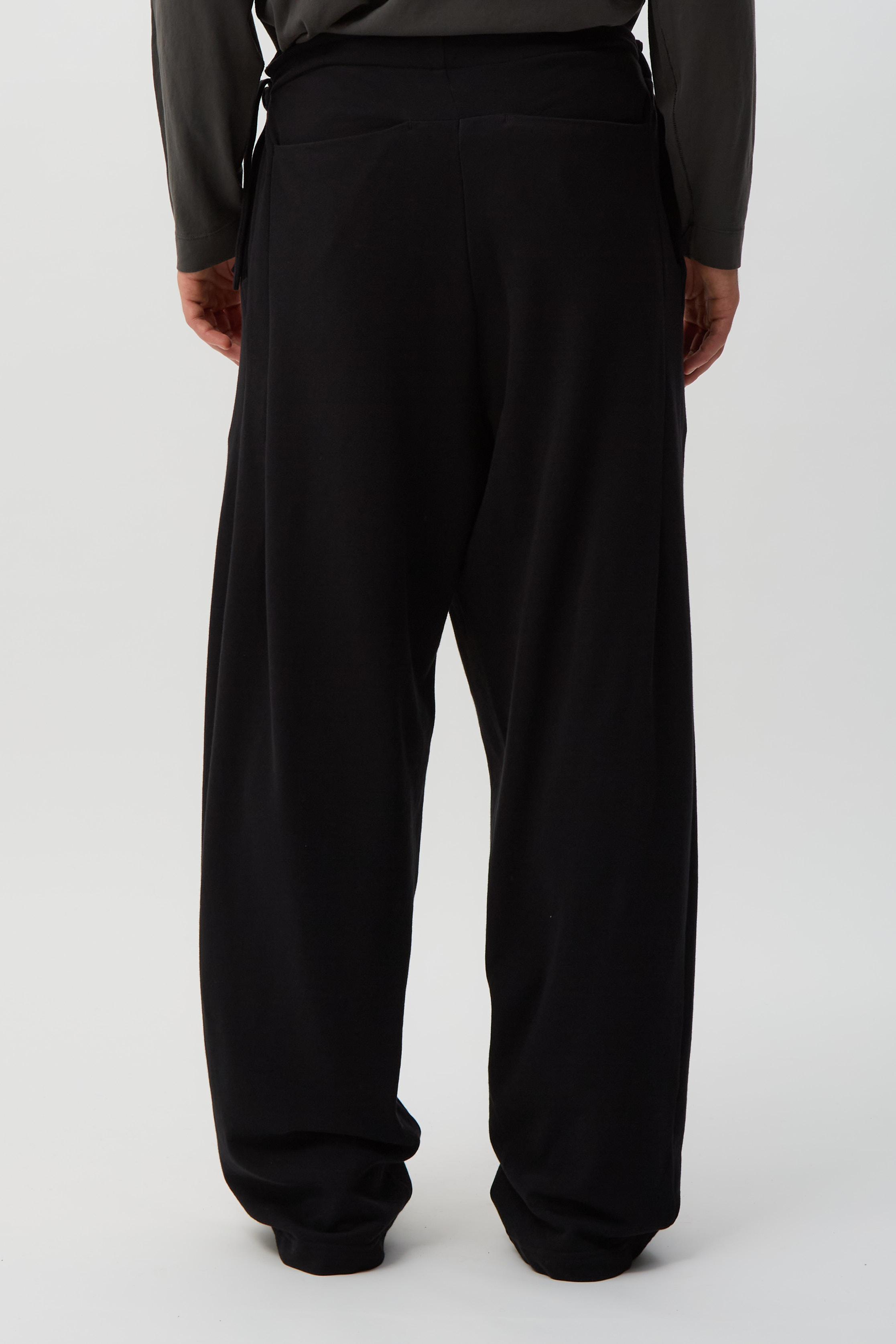 Smooth Black Oscar Wide Trousers