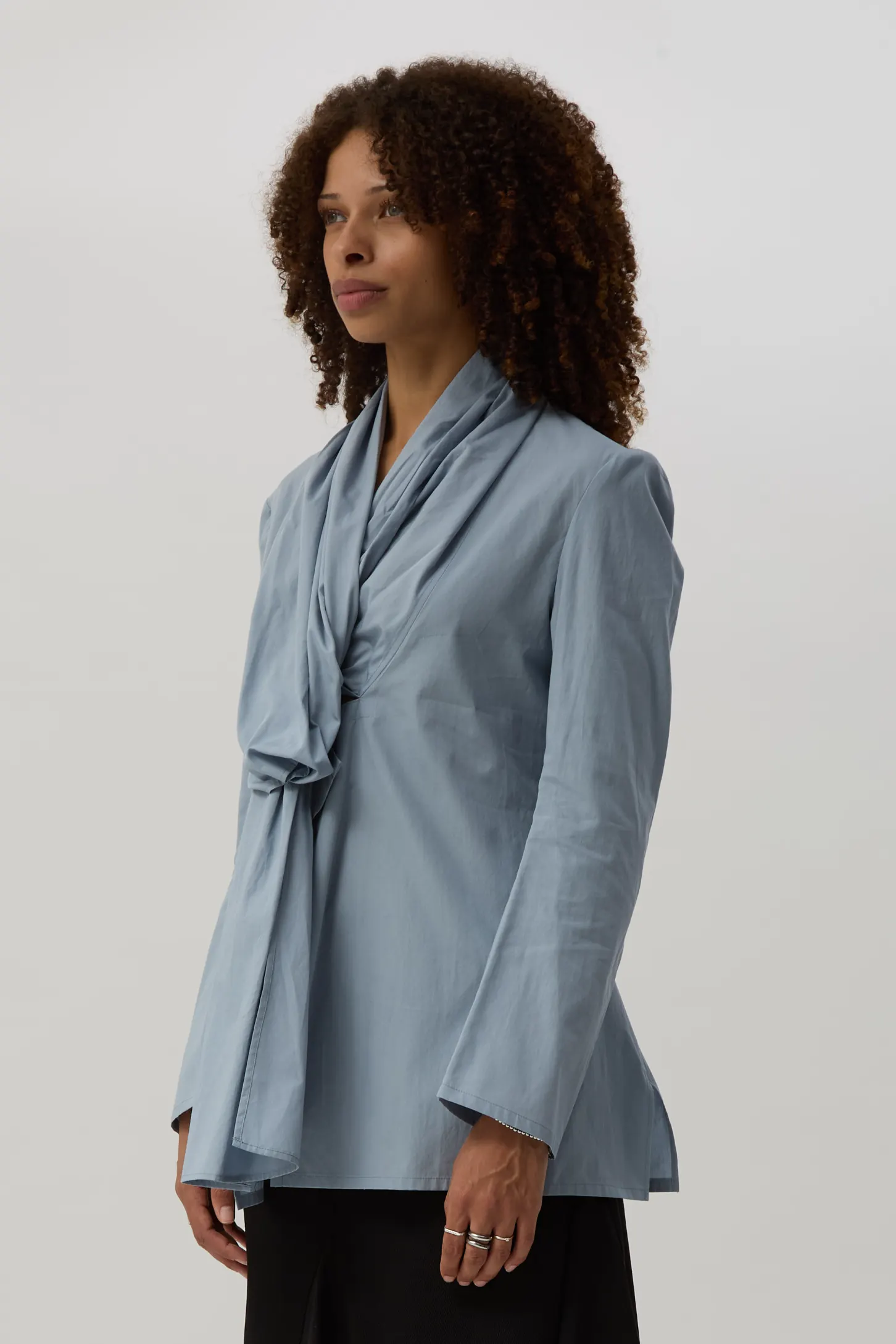 Blue Stole Detail Blouse