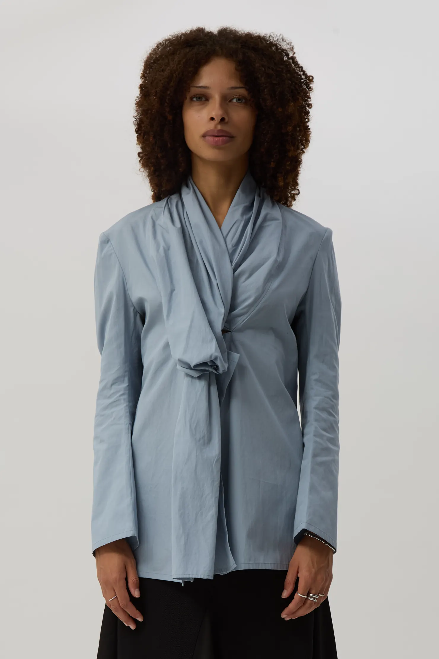Blue Stole Detail Blouse