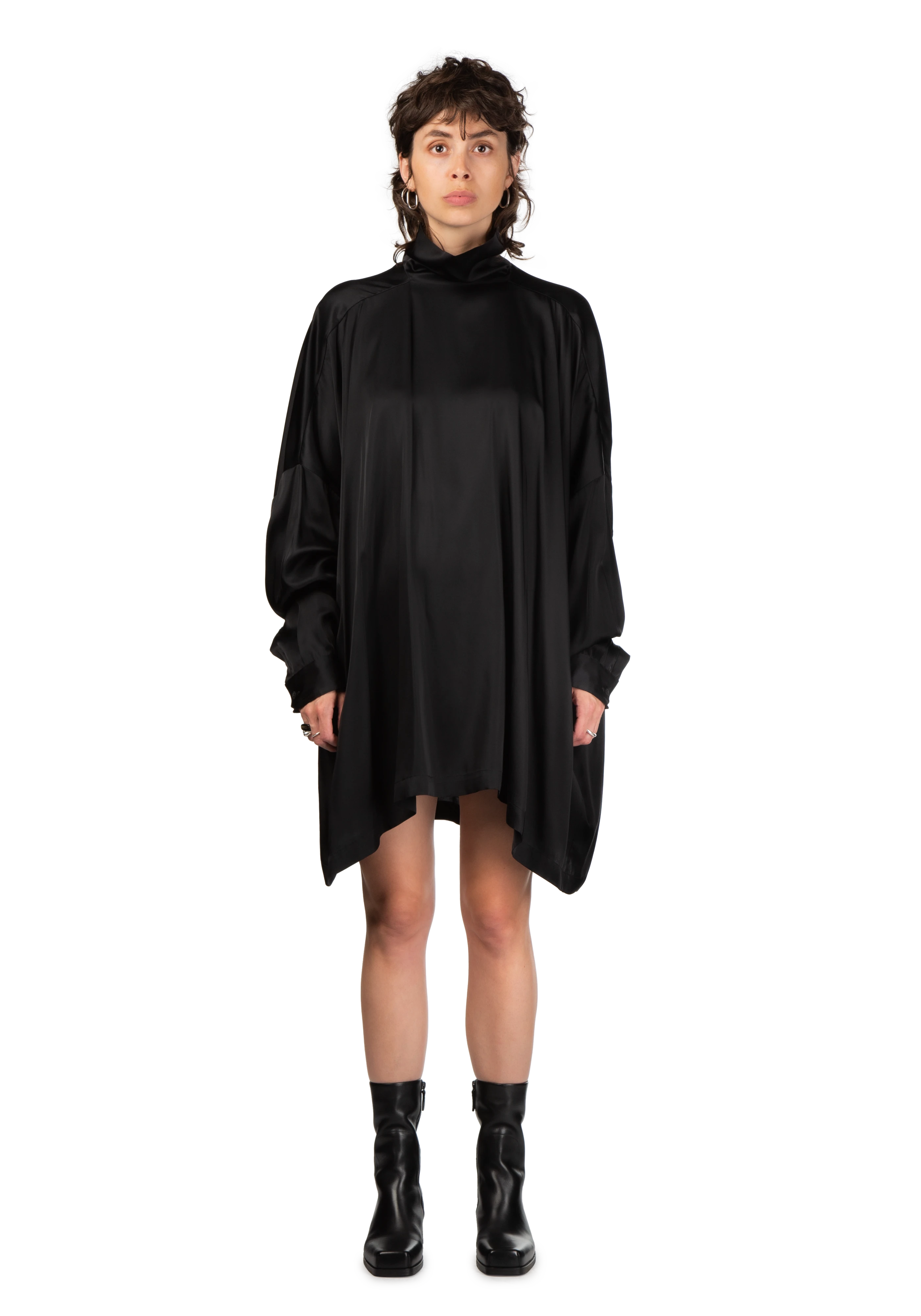 Black Jumbo Tabard Tunic Dress