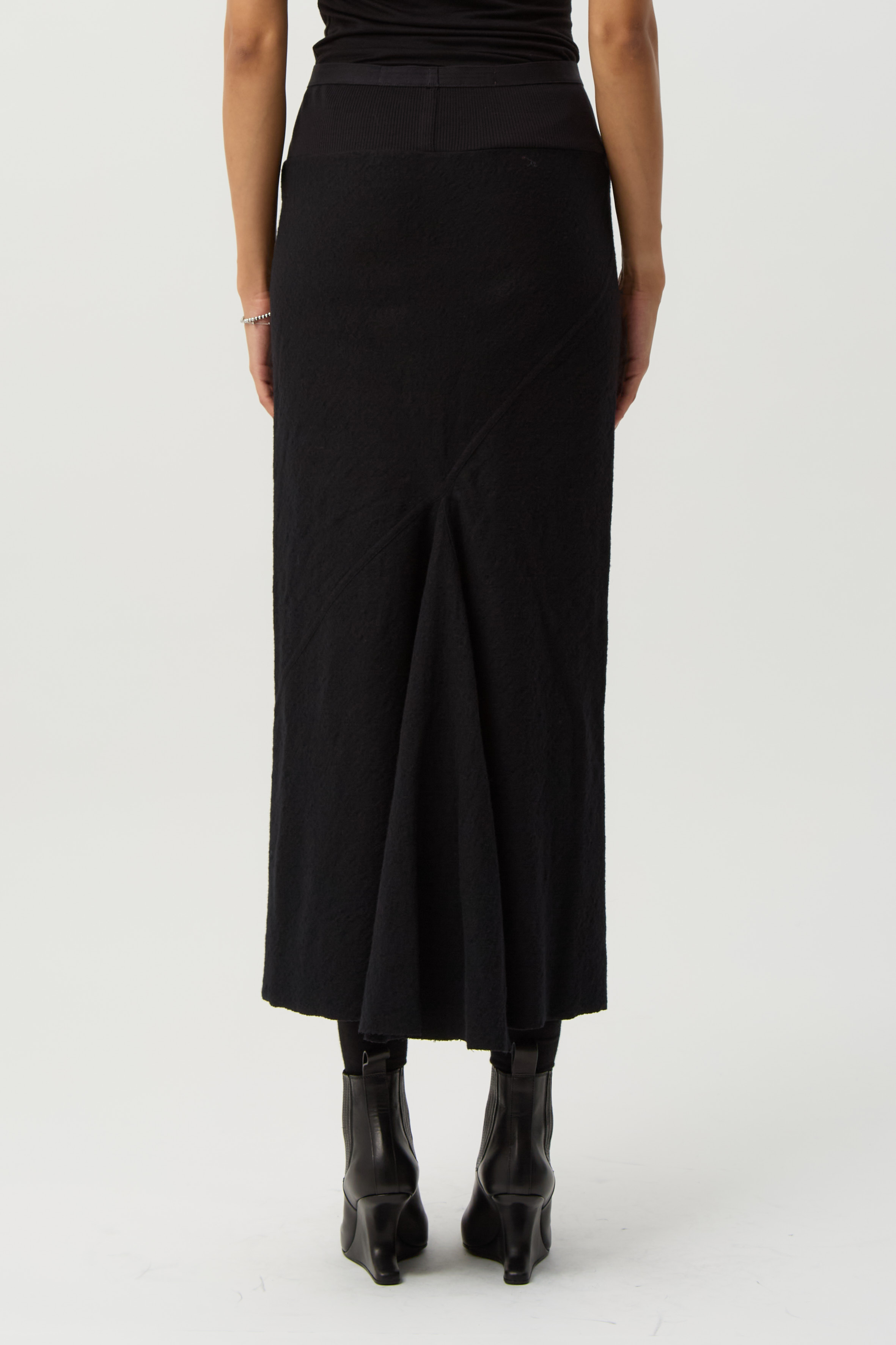 Black Calf Bias Skirt