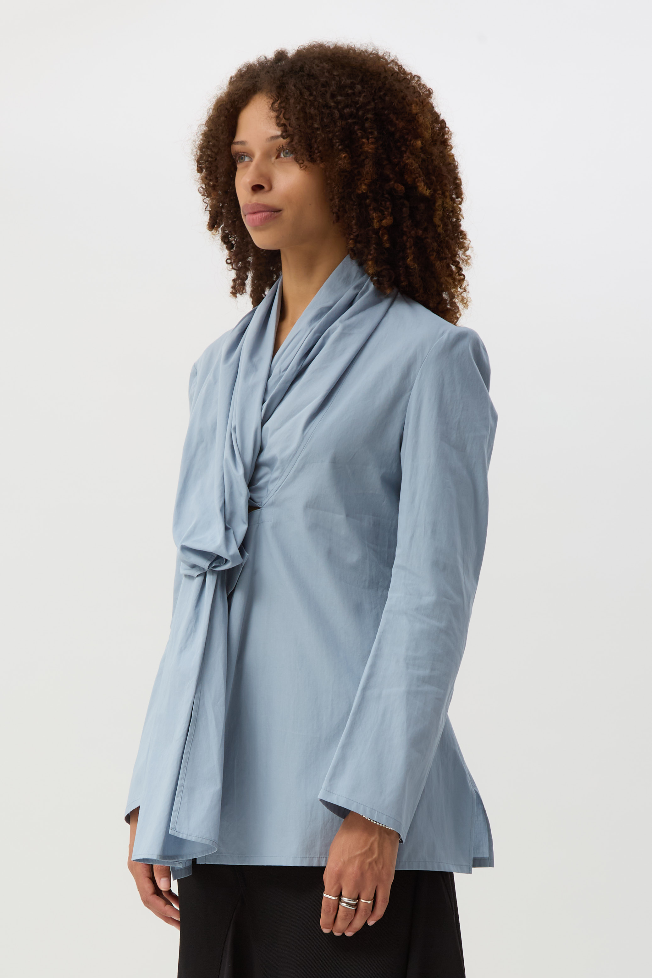 Blue Stole Detail Blouse