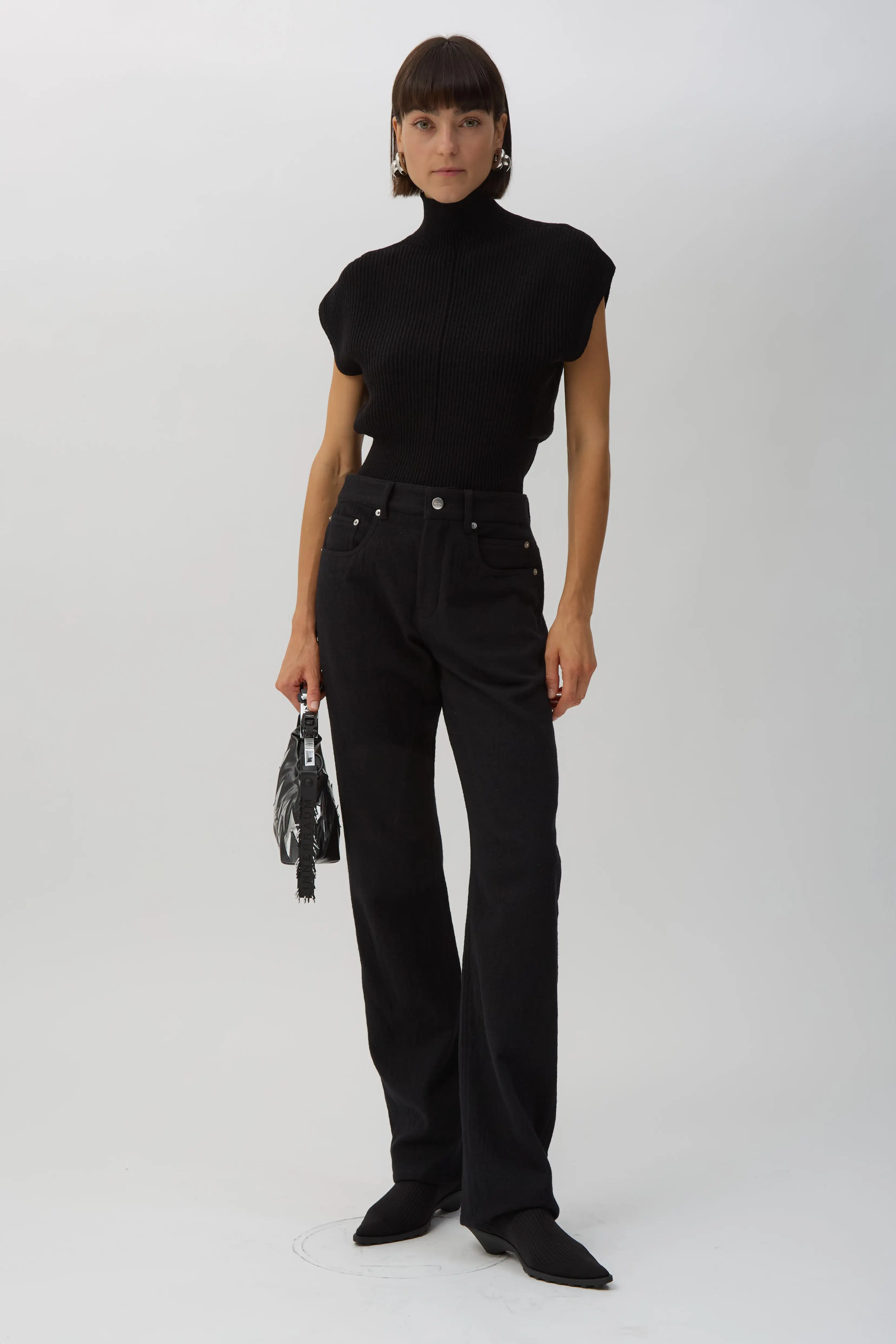 Black Short-Sleeve Turtle Top