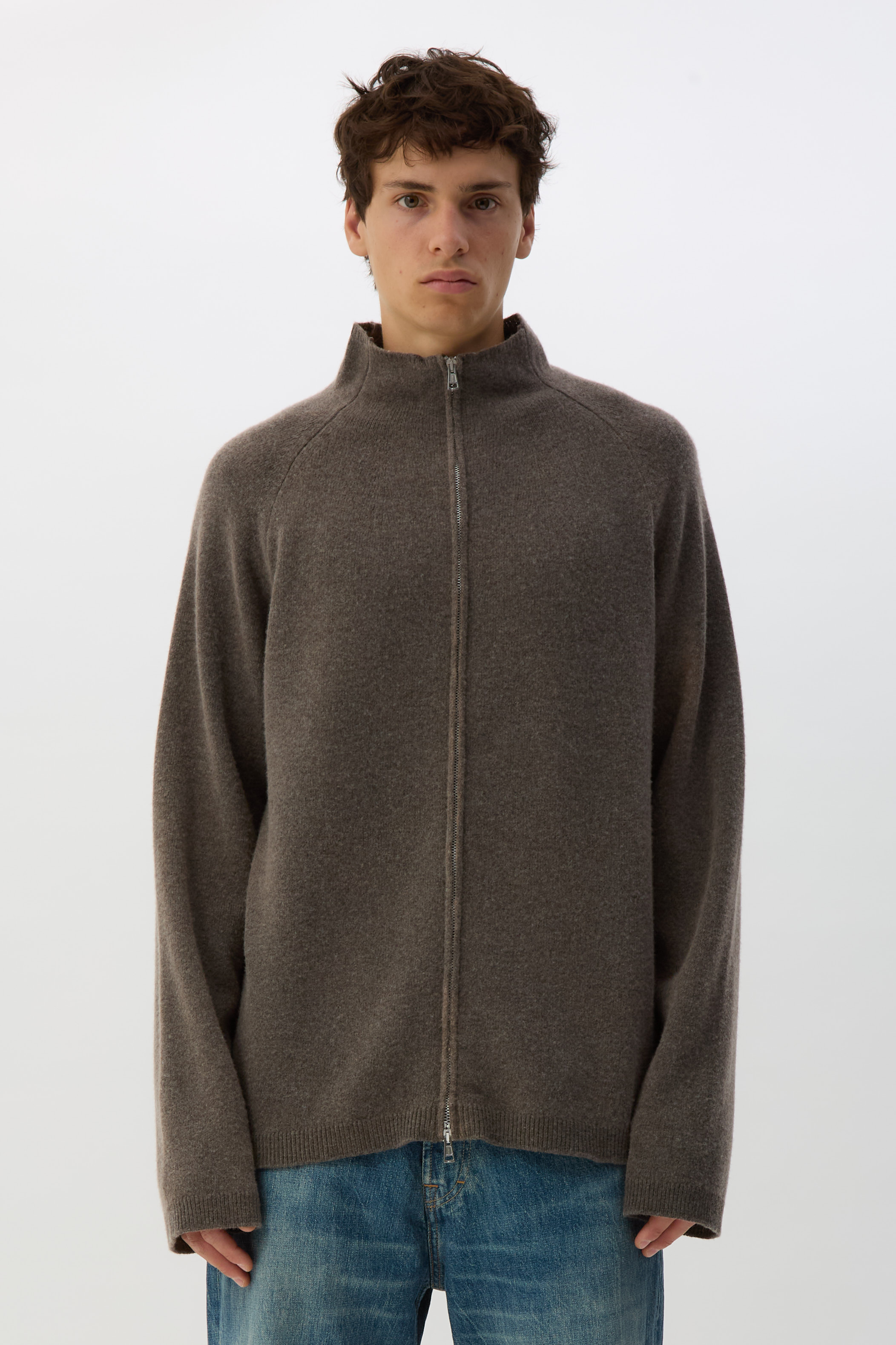 Mud Spray Dye Line Zip Cardigan