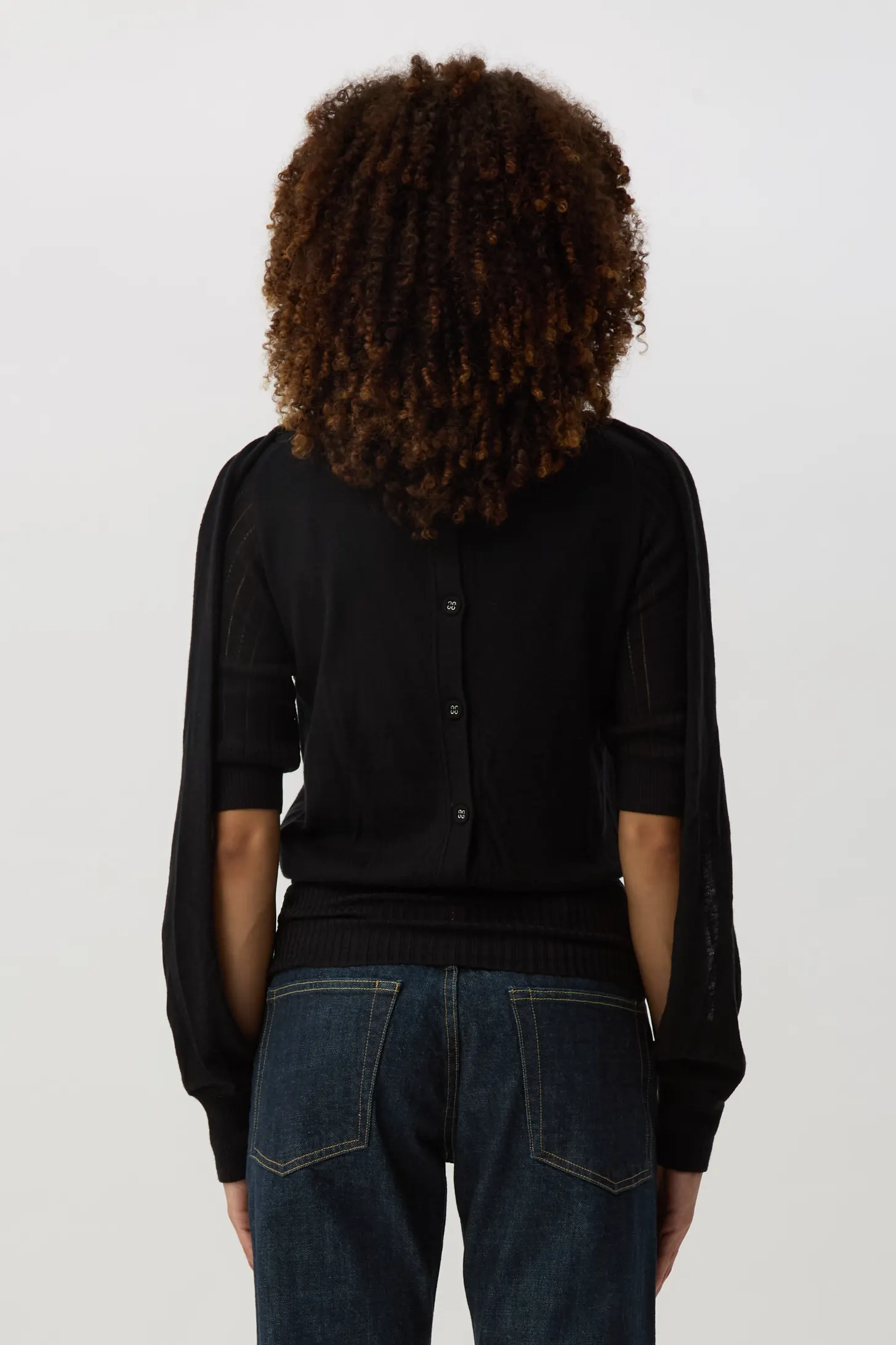Nebular Black Corella Double Sleeve Jumper