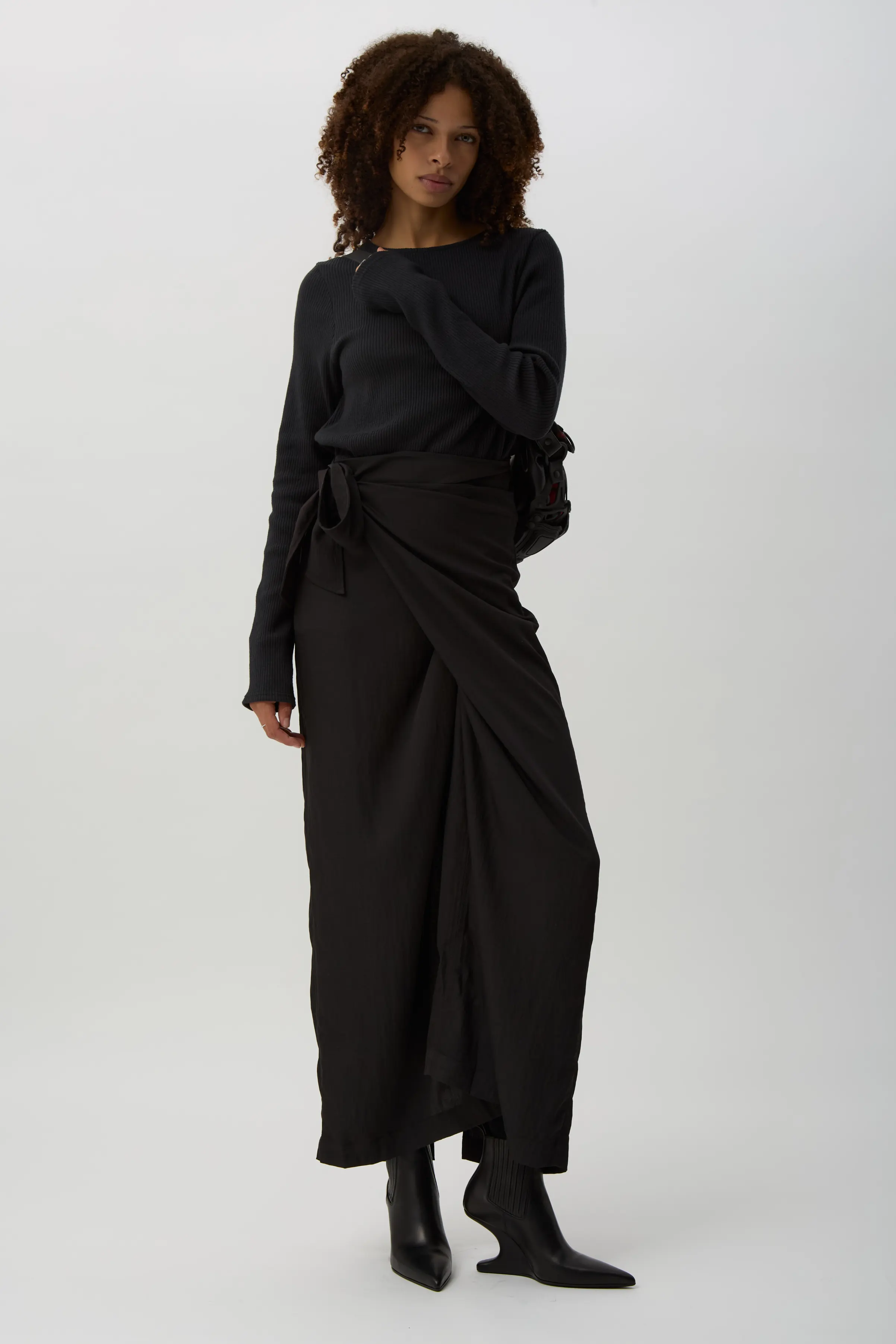 Ashen Black Twisted Dress