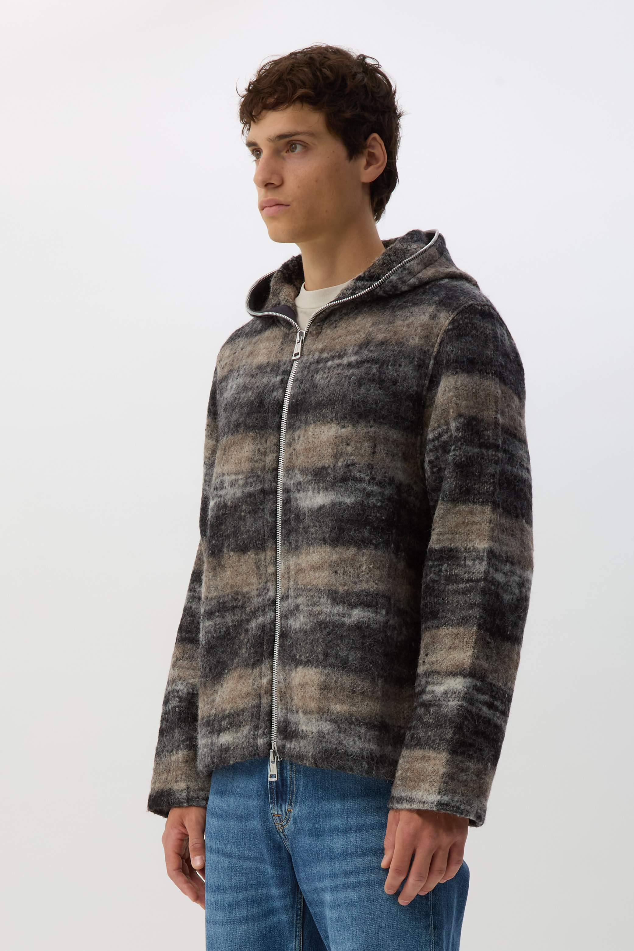 Night Woods Check Full Zip Hood
