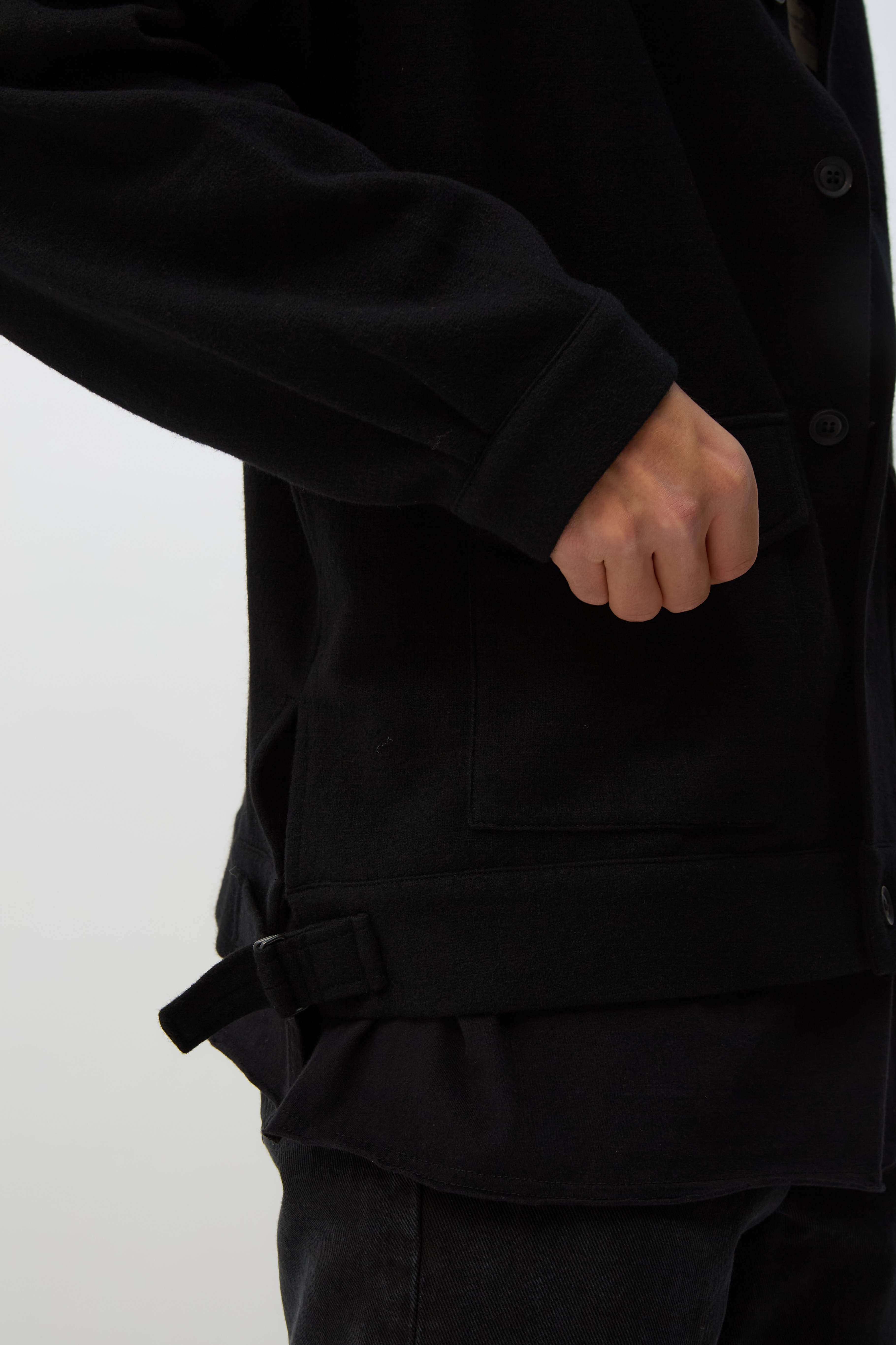 Black Stand Collar Blouson