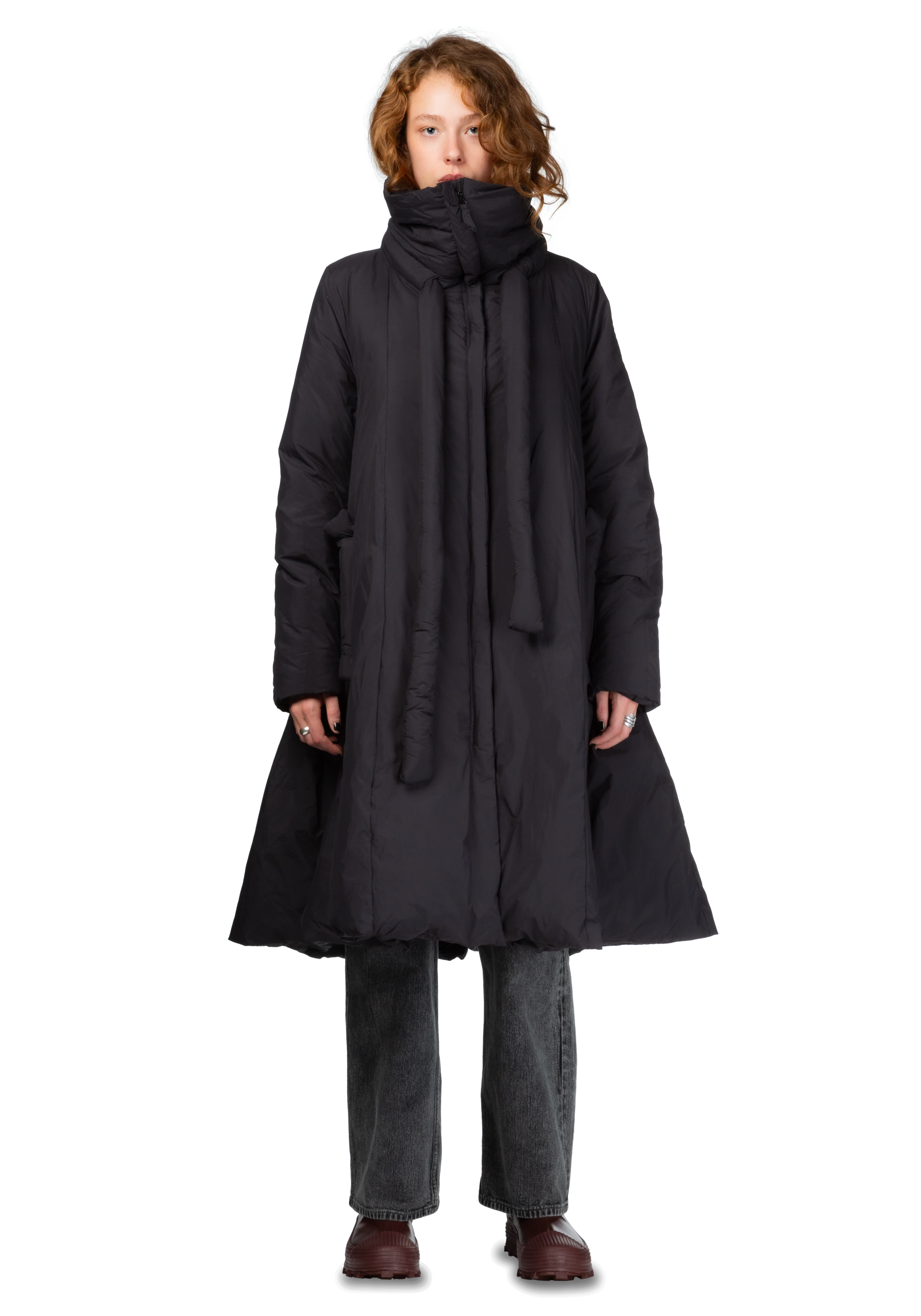 Black coat padded on sale