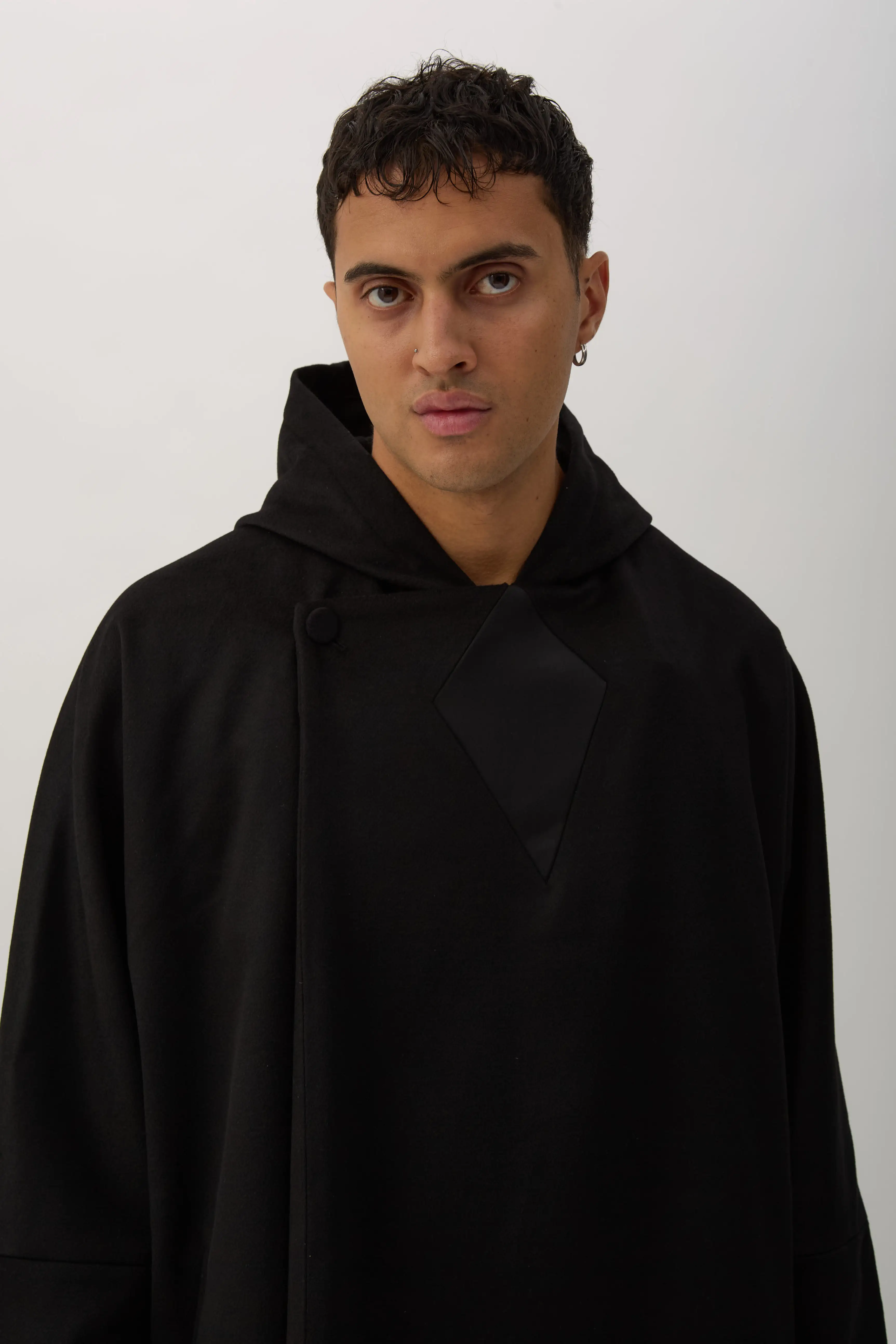 Obsidian Black Munno Hooded Coat