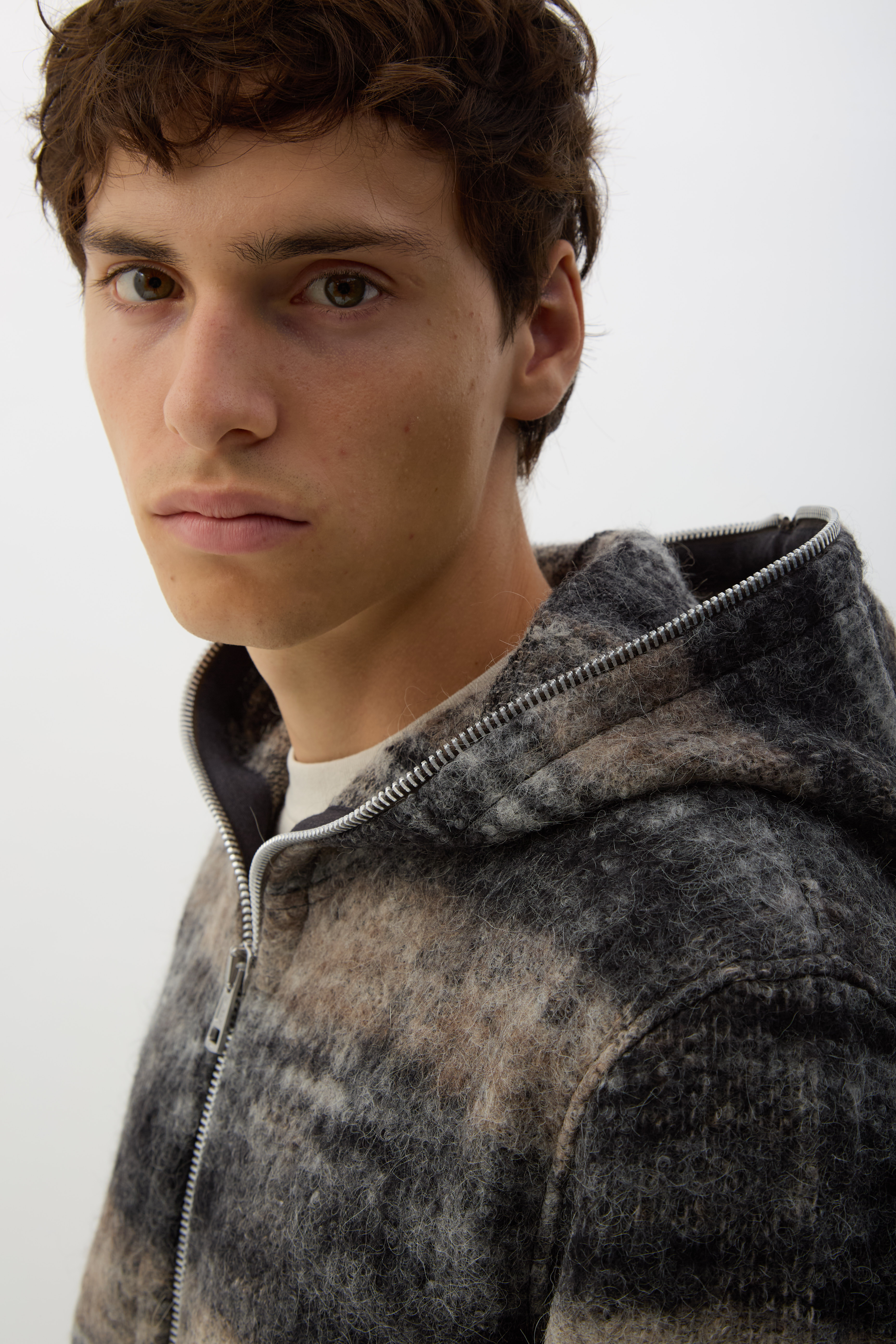 Night Woods Check Full Zip Hood